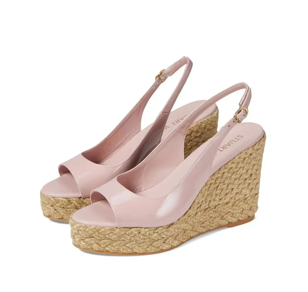 Stuart Weitzman Womens Island Sandal Espadrille Wedge US 9B EU 39.5 Pink NIB